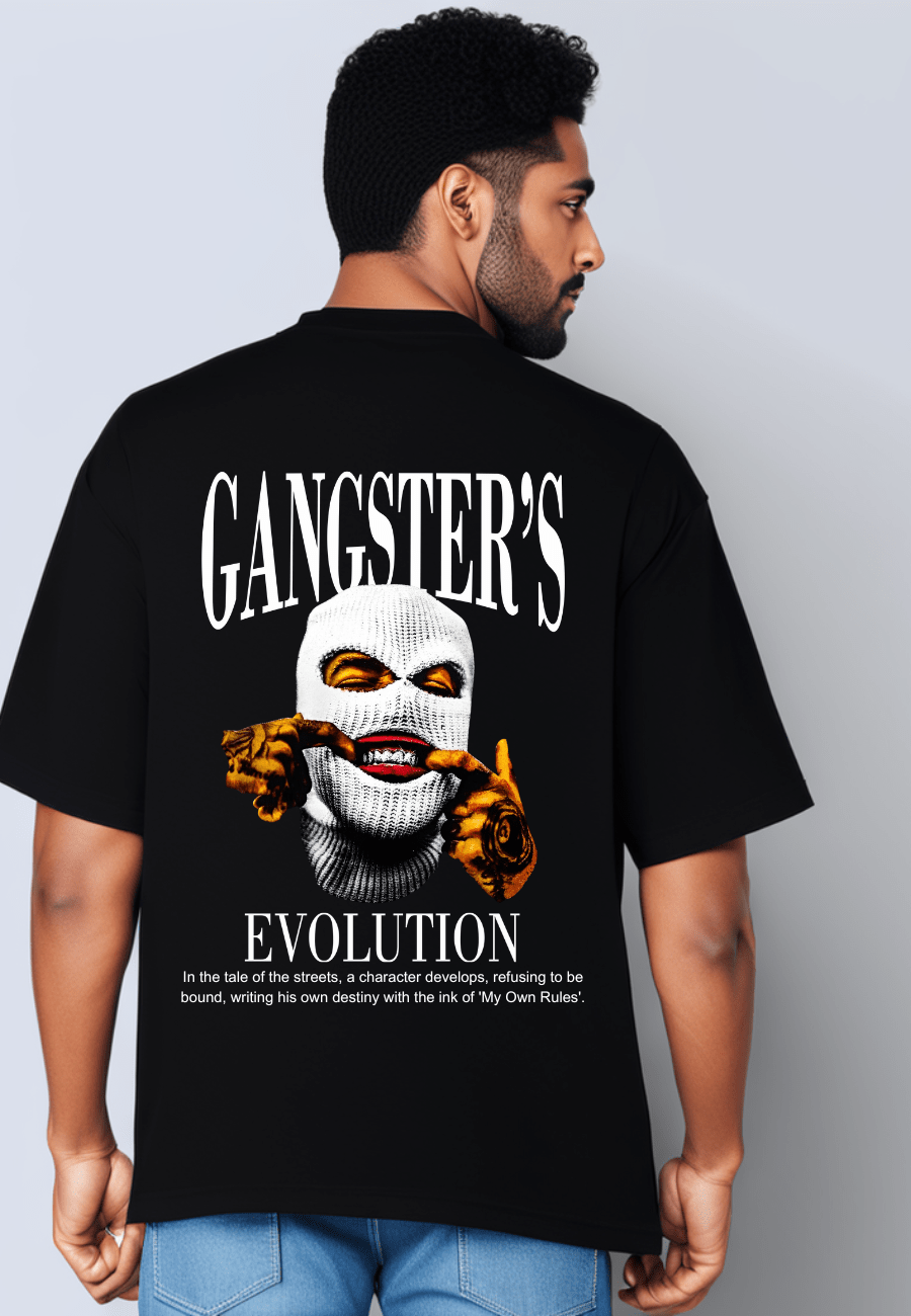 Men's Gangster Evolution Oversized Printed T-shirt - Loungeloom